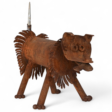 Ready-to-Adopt  Metal Dog Sculpture