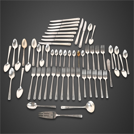 Oneida Community Plate “Milady” 51-Piece Silverplate Flatware Set w/ Box & Docs
