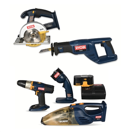 Ryobi 18V ONE+ Tool Kit – 5 Tools, Charger & Bag
