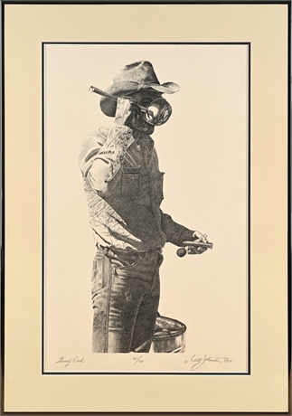 Walt Johnston "Thirsty Work" — Lithograph #45/150, 1984