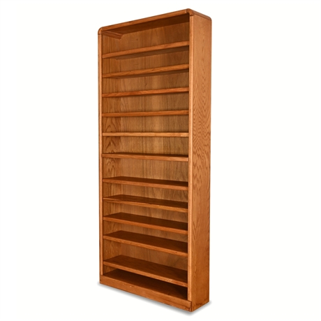 7' Oak Bookcase with Adjustable Shelves