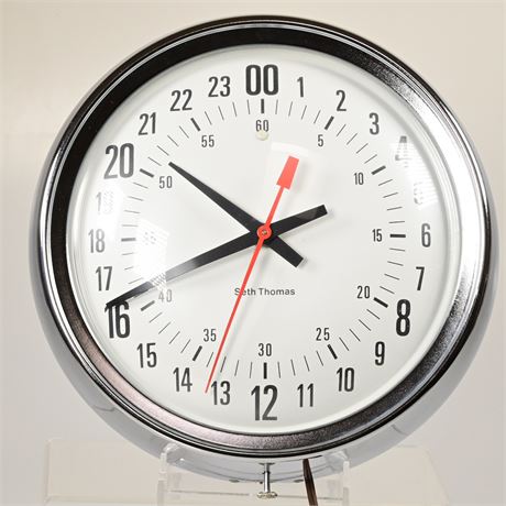 Mid-Century Chrome Wall Clock