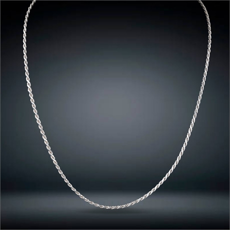 19" Sterling Silver Italian Rope Chain