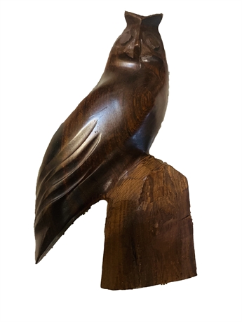 Hand Carved Wooden Owl