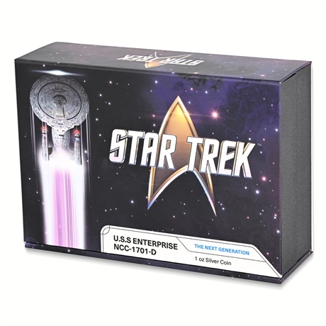 Star Trek Enterprise NCC-1701-D 1oz Silver Coin Niue 2024 COA #40