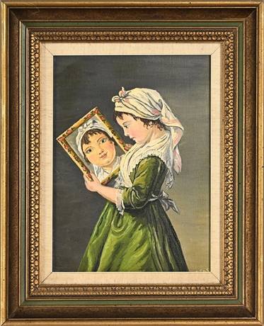 Ilse Lanphere Oil, Girl with Rose-Framed Portrait Miniature — Las Cruces, NM