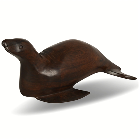 Hand-Carved Ironwood Seal Figurine