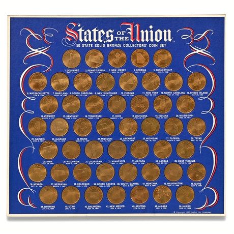States of the Union 50 State Solid Bronze Collector's Coin Set