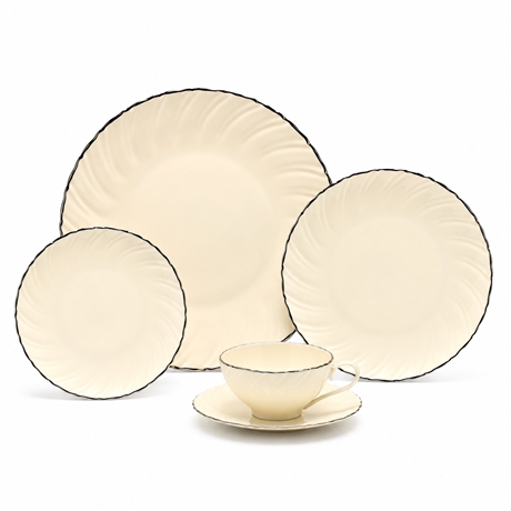 Lenox Weatherly Ivory & Platinum China — 40 Pcs, Service for 8