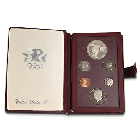 1983-S U.S. Mint Olympic Prestige Proof Set — Six-Coin Set with Silver Dollar