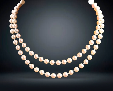 Vintage White 7mm Cultured Pearl Necklace