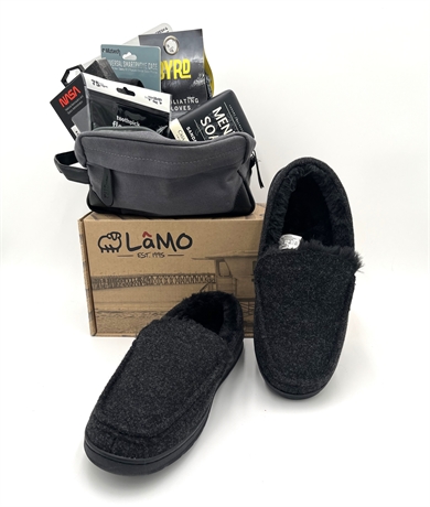 LAMO MEN'S SLIPPERS & DOPP BAG