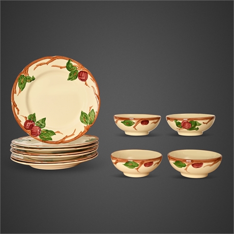 Franciscan Apple Earthenware Dinner Plates & Berry Bowls, Set of 11