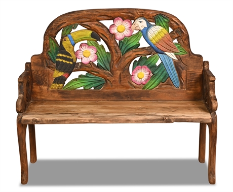 Rustic Mexican Toucan Double Bench