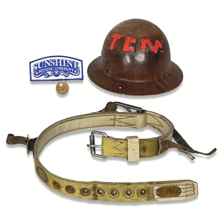 Sunshine Mining Company Belt, Hard Hat, and Patch Set