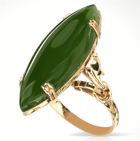 14K Gold & Jade Ring