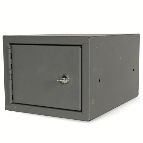 Steel Security Safe with Key and Shelf, 7.25" x 9.25" x 13"