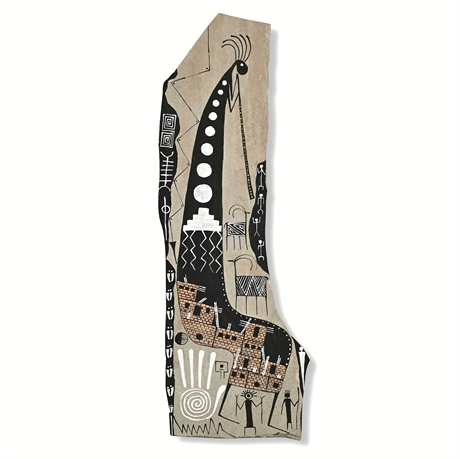 Manuel Ben Navajo Painted Sandstone — Kokopelli, Pueblo, Canyon de Chelly