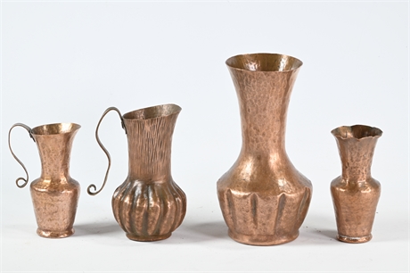 Copper Hammered Vases