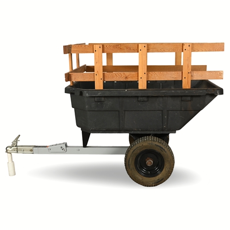 AllFitHD 15 cu. ft. 1000 lb. Capacity Poly Swivel Dump Cart with Wooden Stakes