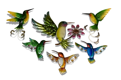 Tin & Glass Hummingbirds