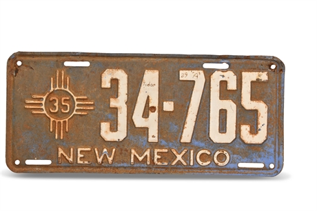1935 New Mexico License Plate