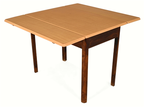 Tepco Porcelain Enamel & Wood Draw-Leaf Kitchen Table, c.1940s