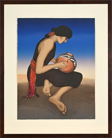R.C. Gorman "Hopi" Hand-Signed Color Lithograph, 1983 — Ed. 123/200