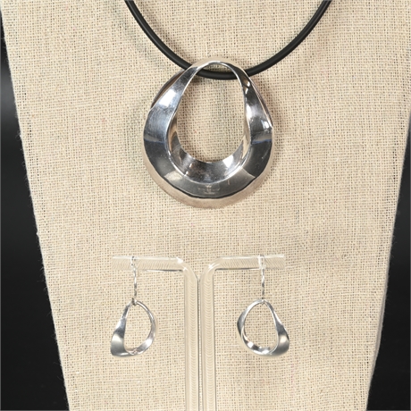 Hasla Sterling Pendant and Earring Set