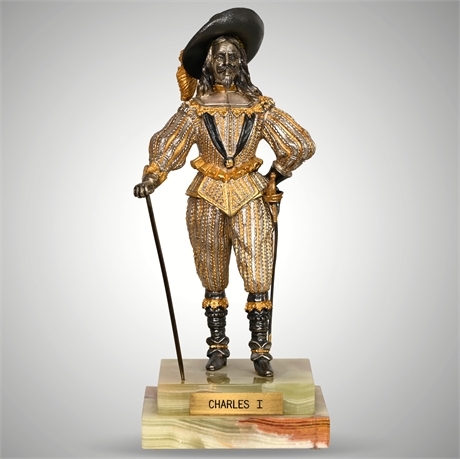 Giuseppe Vasari King Charles I, Italian Gilt Bronze Sculpture