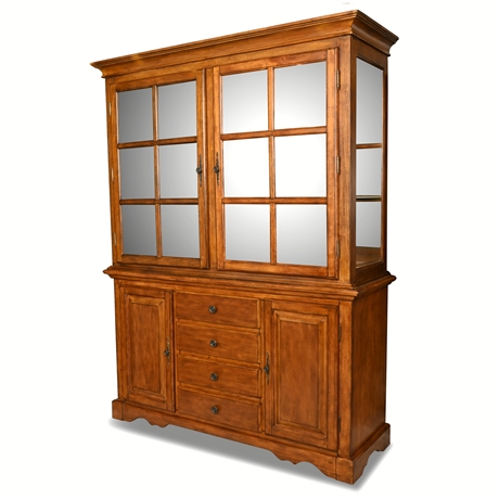 Lighted China Cabinet with Storage