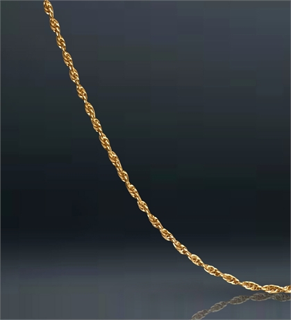 14K Solid Rope Diamond Cut Chain