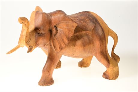 Hand Carved Wood Elephant