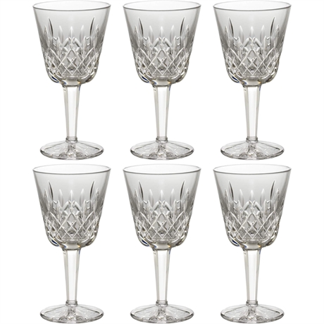 Waterford Lismore Claret Wine Glasses, Set of 6 — 4 oz, Signed