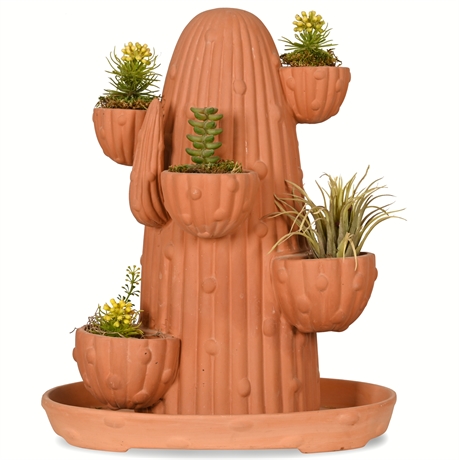 15" Terracotta Saguaro Mini Planter