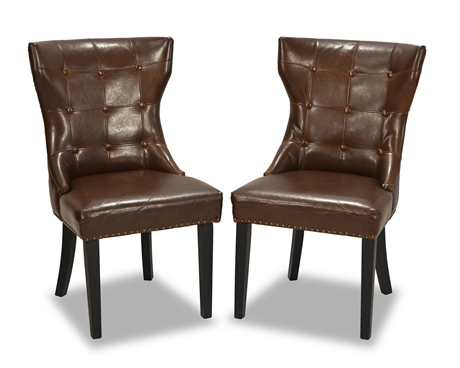 Pair Wesling Wingback Accent Chairs