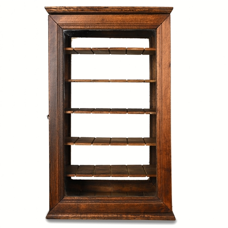 Antique Double-Sided Oak Display Cabinet
