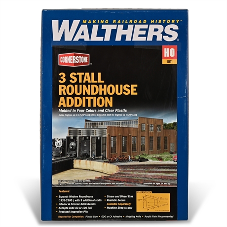Walthers Cornerstone 3 Stall Roundhouse Addition