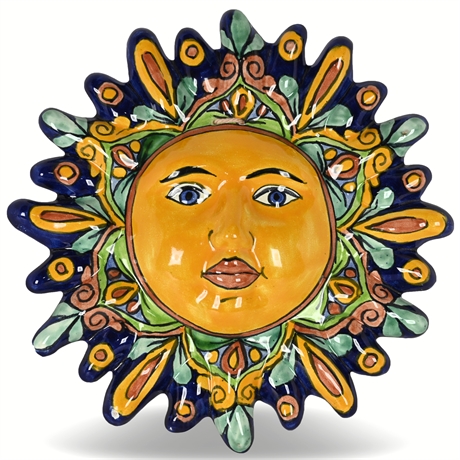 12" Talavera Sun Face Wall Plaque