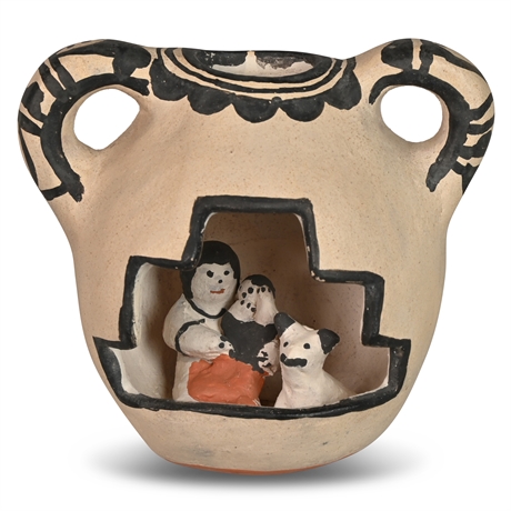 Inez Ortiz Cochiti Storyteller Pot