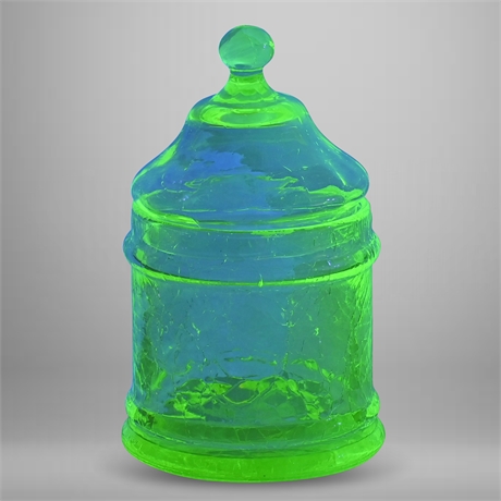Vintage Uranium Glass Candy Jar