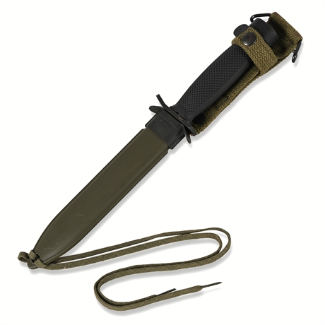 Reproduction US M8A1 Bayonet, Double-Edged Blade w/ Marked Scabbard