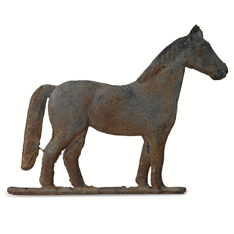 20" Antique Cast Iron Horse Silhouette – Mountable Folk‑Art