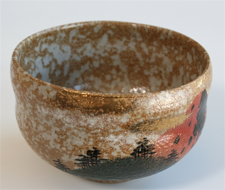 Japanese Tea Bowl with Scene