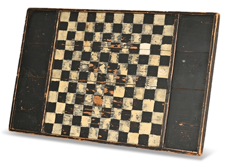 Antique Folk Art Painted Game Board