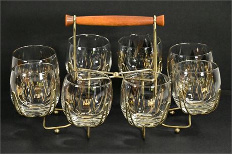 Mid-Century Roly Poly Glasses "Federal Diamond Black"