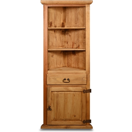 Rustic Solid Wood Corner Cabinet