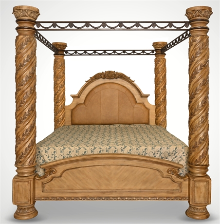 South Coast Sleigh Mansion-Sized Ornate King Poster Bed