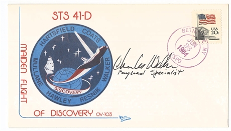STS 41-D Discovery Maiden Flight Signed by Charles Walker, Payload Specialist