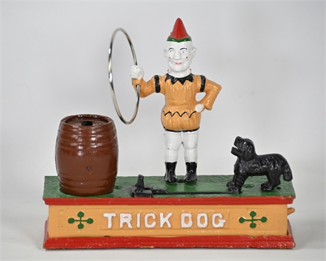 Cast Iron Repro 'Trick Dog' Coin Bank